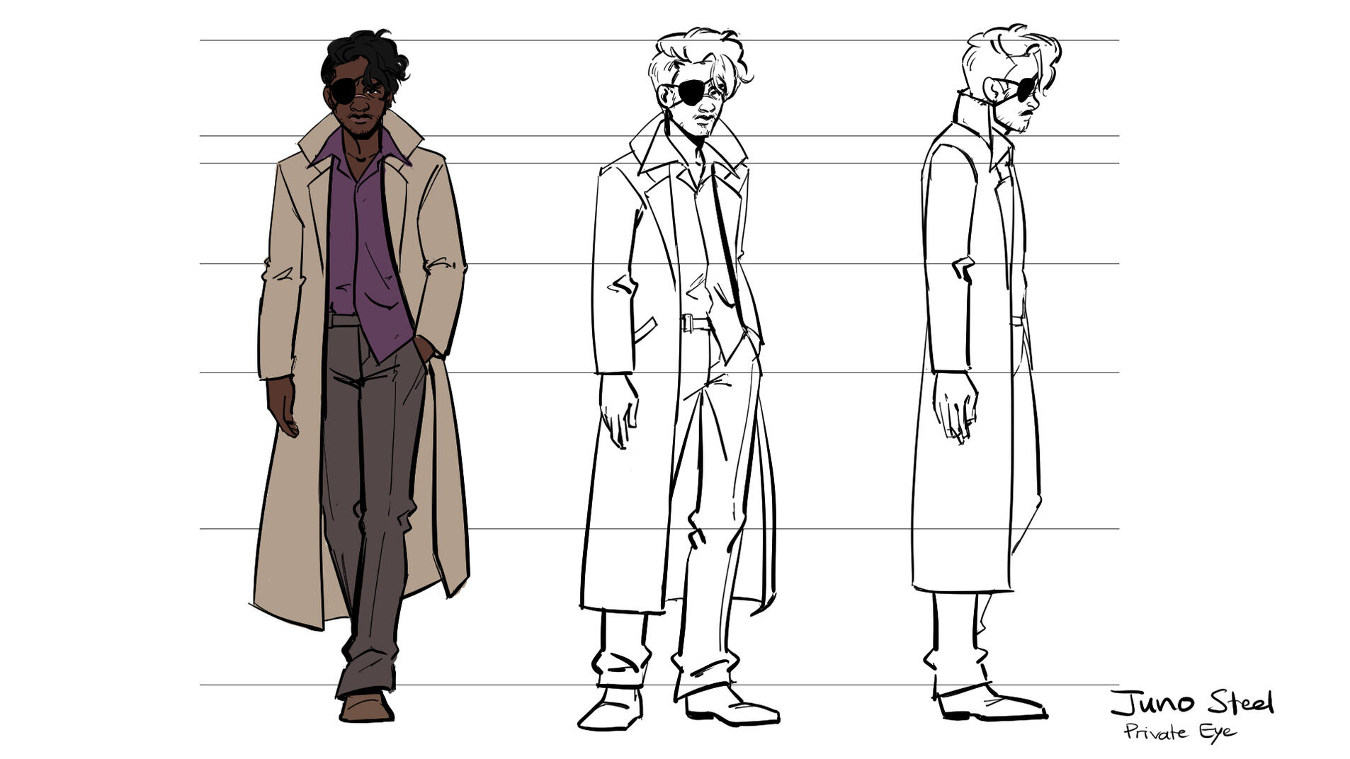 Juno Steel Character Turnaround [The Penumbra Podcast]